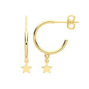 The Golden Star Charm Hoops