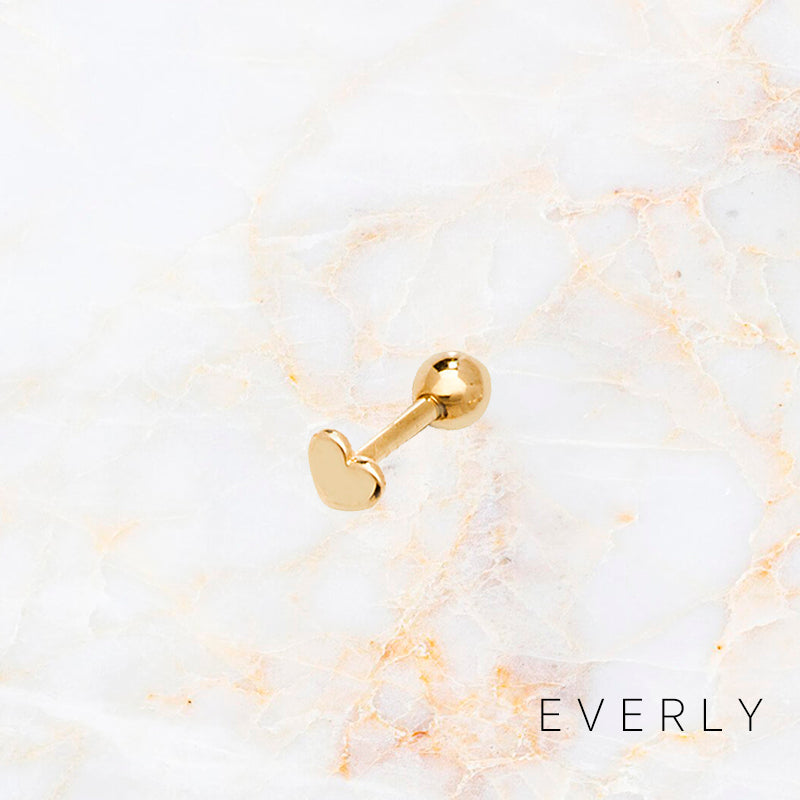 The Solid Gold Heart Stud