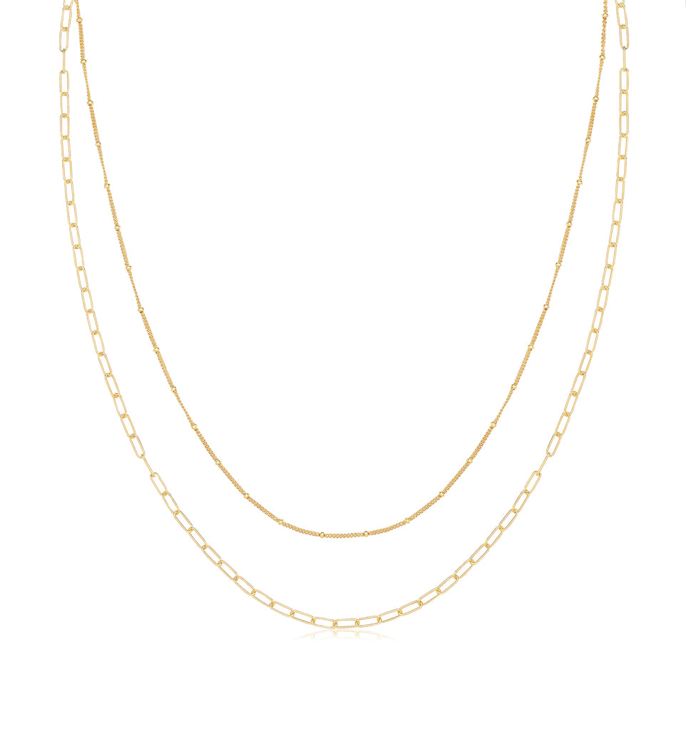 Double Paperclip Beaded Chain