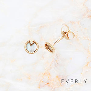 Mother or Pearl Disk Studs