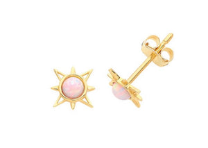 The Pink Opal Sun Studs