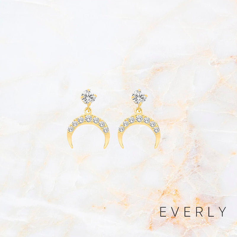 The Studded Half Crescent Drops