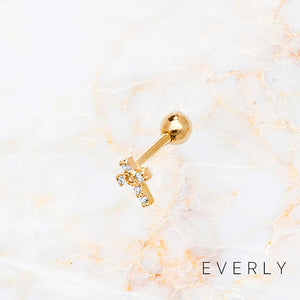 The Mini Pave Cross Stud