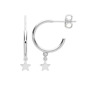 The Silver Star Charm hoops