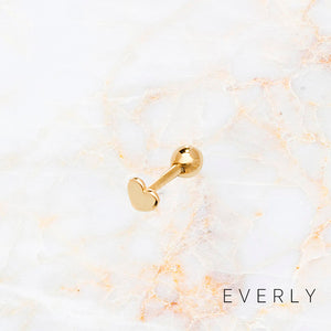 The Solid Gold Heart Stud