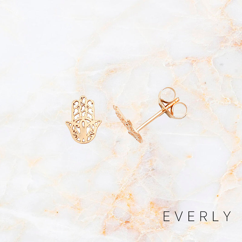 The Solid Gold Hamsa Studs