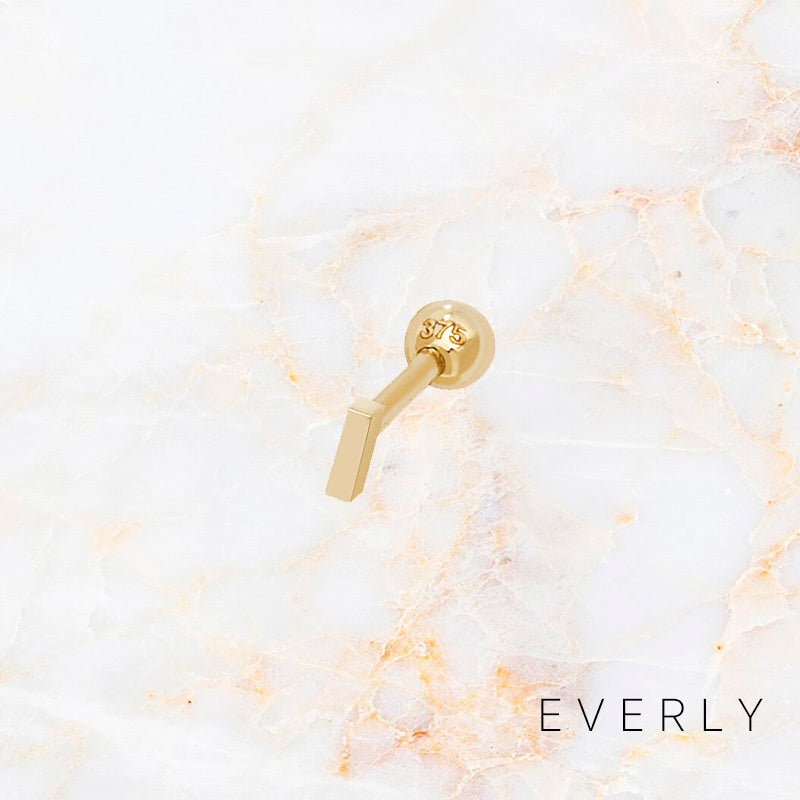 Initial I gold stud