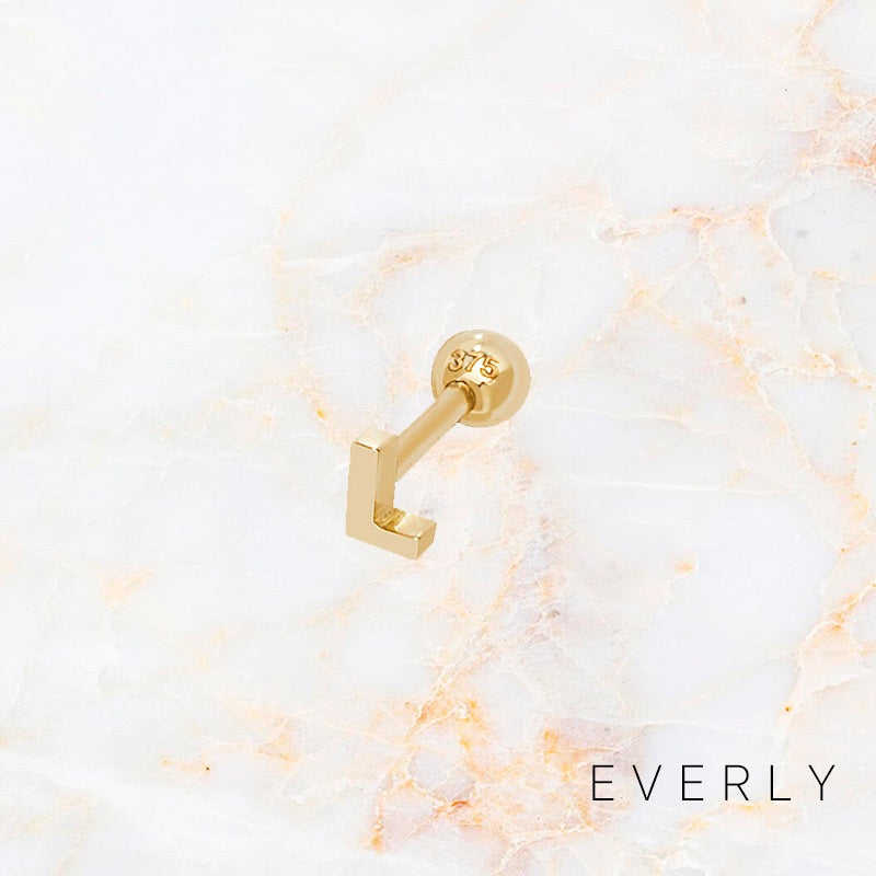 Initial L gold stud