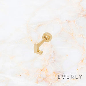 Initial L gold stud