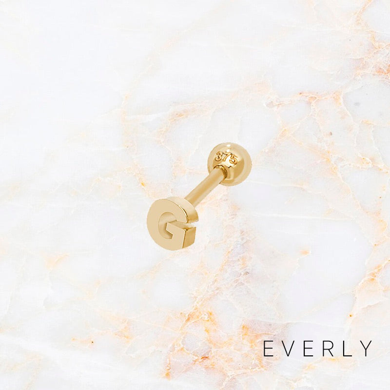 Initial G gold stud
