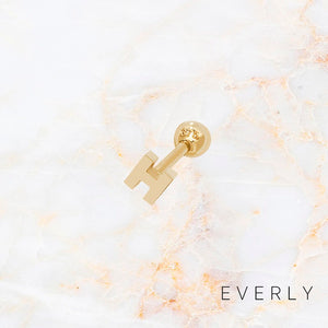 Initial H gold stud