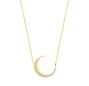 The Pave Crescent Necklace