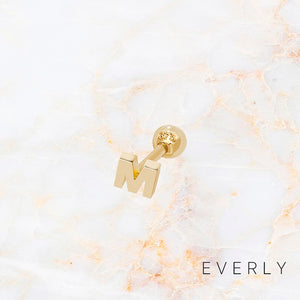 Initial M gold stud