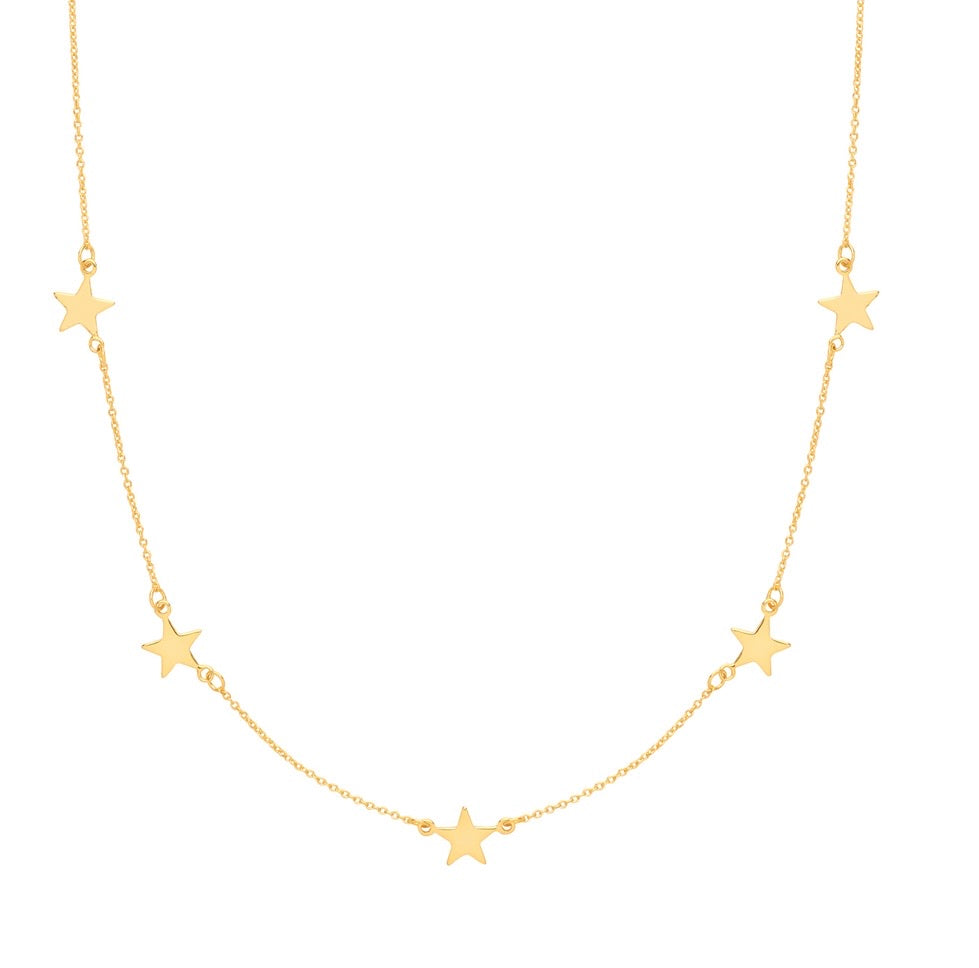 The Five stars Golden necklace