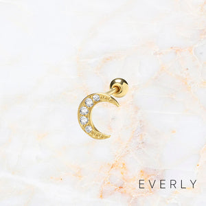 The Pave Moon Stud