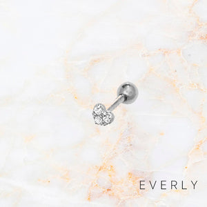 The White Gold Heart Pave Stud