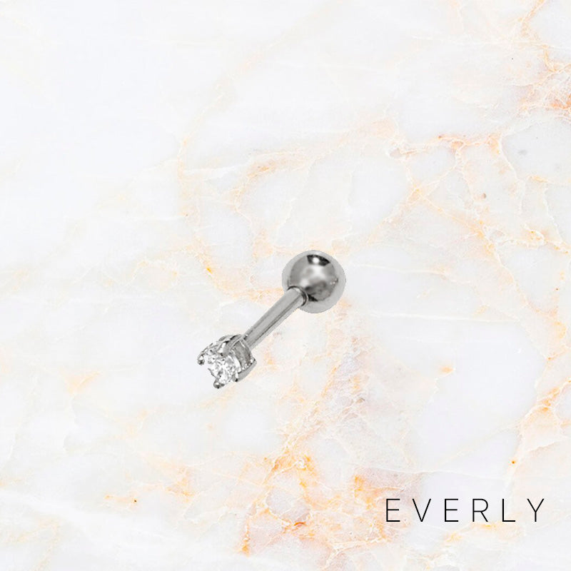 The White Single Stone Stud