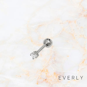 The White Single Stone Stud