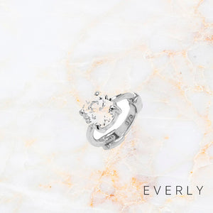 The Tiny Single Stone White Huggie