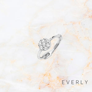 Pave White Disc Hoop