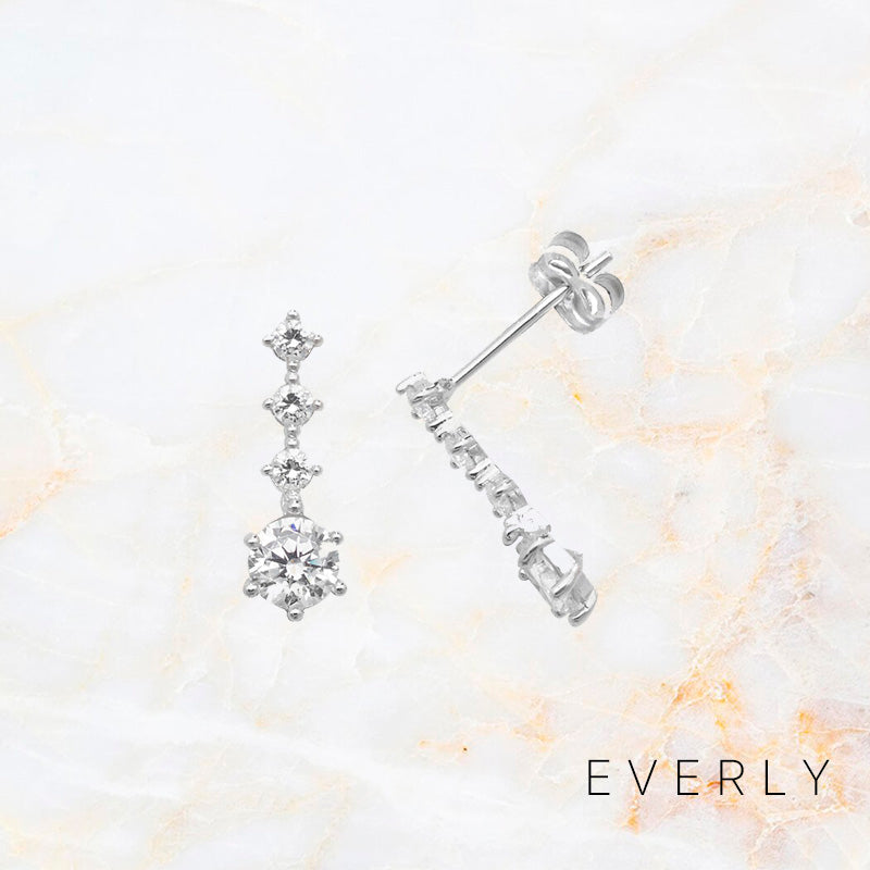 White Gold Drop Studs
